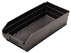 Quantum Storage - 17-7/8" Deep, Black Polypropylene Hopper Shelf Bin - 4" High x 8-3/8" Wide x 17-7/8" Long - Industrial Tool & Supply