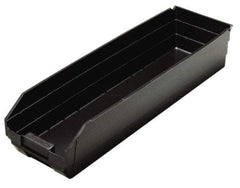 Quantum Storage - 23-5/8" Deep, Black Polypropylene Hopper Shelf Bin - 4" High x 6-5/8" Wide x 23-5/8" Long - Industrial Tool & Supply