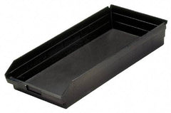 Quantum Storage - 23-5/8" Deep, Black Polypropylene Hopper Shelf Bin - 4" High x 11-1/8" Wide x 23-5/8" Long - Industrial Tool & Supply