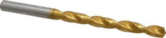 Triumph Twist Drill - 19/64" 135° High Speed Steel Jobber Drill - TiN Finish, Right Hand Cut, Spiral Flute, Straight Shank, 4-3/8" OAL, Split Point - Industrial Tool & Supply