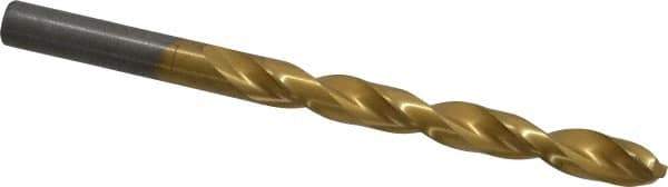 Triumph Twist Drill - 21/64" 135° High Speed Steel Jobber Drill - TiN Finish, Right Hand Cut, Spiral Flute, Straight Shank, 4-5/8" OAL, Split Point - Industrial Tool & Supply
