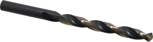 Triumph Twist Drill - 0.348" 135° High Speed Steel Jobber Drill - Oxide/Gold Finish, Right Hand Cut, Spiral Flute, Straight Shank, 4-7/8" OAL, Split Point - Industrial Tool & Supply