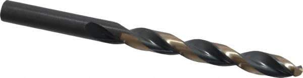 Triumph Twist Drill - 0.358" 135° High Speed Steel Jobber Drill - Oxide/Gold Finish, Right Hand Cut, Spiral Flute, Straight Shank, 4-7/8" OAL, Split Point - Industrial Tool & Supply