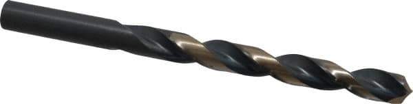 Triumph Twist Drill - 0.377" 135° High Speed Steel Jobber Drill - Oxide/Gold Finish, Right Hand Cut, Spiral Flute, Straight Shank, 5" OAL, Split Point - Industrial Tool & Supply