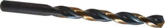 Triumph Twist Drill - 0.404" 135° High Speed Steel Jobber Drill - Oxide/Gold Finish, Right Hand Cut, Spiral Flute, Straight Shank, 5-1/4" OAL, Split Point - Industrial Tool & Supply