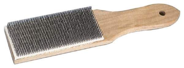 Weiler - 3/4" Trim Length Steel Brush - 4" Brush Length, 8-1/4" OAL, 1/4" Trim Length, Wood Straight Handle - Industrial Tool & Supply