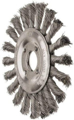 Value Collection - 5" OD, 7/8" Arbor Hole, Knotted Steel Wheel Brush - 1/2" Face Width, 1-1/8" Trim Length, 0.008" Filament Diam, 10,000 RPM - Industrial Tool & Supply