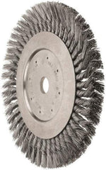 Value Collection - 10" OD, 1" Arbor Hole, Knotted Steel Wheel Brush - 5/8" Face Width, 1-11/16" Trim Length, 0.012" Filament Diam, 4,500 RPM - Industrial Tool & Supply