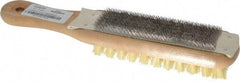 Nicholson - 10" Long Abrasive File Card with Brush - Combination File Card & Brush, with Wood Handle - Industrial Tool & Supply