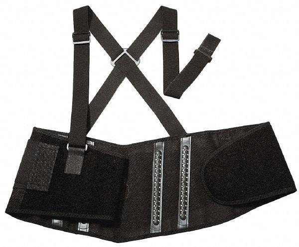 Ergodyne - Size 2XL, Spandex Belt with Adjustable Shoulder Straps - 42 to 46" Waist, Detachable Strap, Black - Industrial Tool & Supply