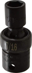 SK - 3/8" Drive 7/16" Standard Universal Impact Socket - 6 Points, 2-1/8" OAL - Industrial Tool & Supply