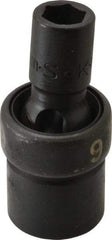 SK - 3/8" Drive 9mm Standard Universal Impact Socket - 6 Points, 2-1/8" OAL - Industrial Tool & Supply