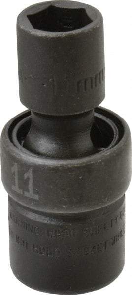 SK - 3/8" Drive 11mm Standard Universal Impact Socket - 6 Points, 2-1/8" OAL - Industrial Tool & Supply