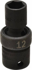 SK - 3/8" Drive 12mm Standard Universal Impact Socket - 6 Points, 2-1/8" OAL - Industrial Tool & Supply