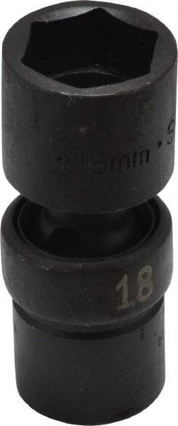 SK - 3/8" Drive 18mm Standard Universal Impact Socket - 6 Points, 2-23/64" OAL - Industrial Tool & Supply