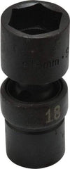 SK - 3/8" Drive 18mm Standard Universal Impact Socket - 6 Points, 2-23/64" OAL - Industrial Tool & Supply
