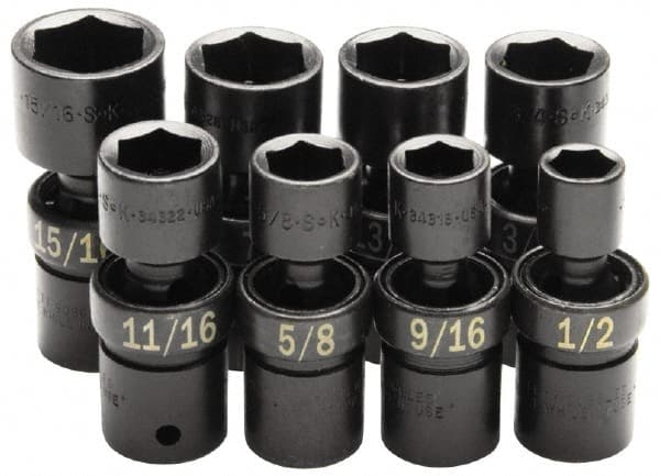 SK - 1/2" Drive 7/8" Standard Universal Impact Socket - Industrial Tool & Supply