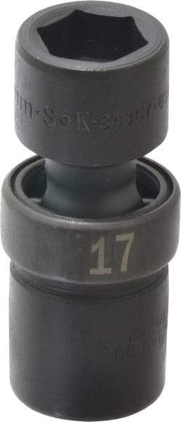 SK - 1/2" Drive 17mm Standard Universal Impact Socket - 6 Points, 2-51/64" OAL - Industrial Tool & Supply