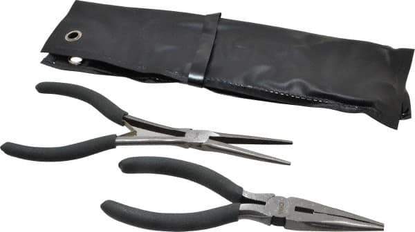 Value Collection - 2 Piece Needle Nose Plier Set - Comes in Plastic Pouch - Industrial Tool & Supply