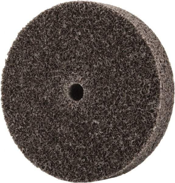 3M - 2-1/2" Diam, 1/2" Face Width, 1/4" Center Hole, Medium Grade, Aluminum Oxide Deburring Wheel - Unitized, Hard Density 7 Grade, 18,100 RPM - Industrial Tool & Supply