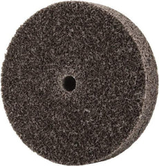 3M - 2-1/2" Diam, 1/2" Face Width, 1/4" Center Hole, Medium Grade, Aluminum Oxide Deburring Wheel - Unitized, Hard Density 7 Grade, 18,100 RPM - Industrial Tool & Supply