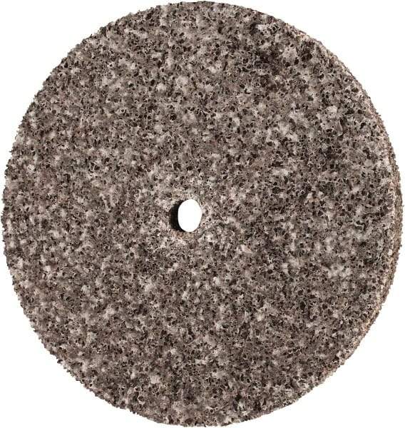 3M - 3" Diam, 1/4" Face Width, 1/4" Center Hole, Coarse Grade, Aluminum Oxide Deburring Wheel - Unitized, Hard Density 7 Grade, 18,100 RPM - Industrial Tool & Supply