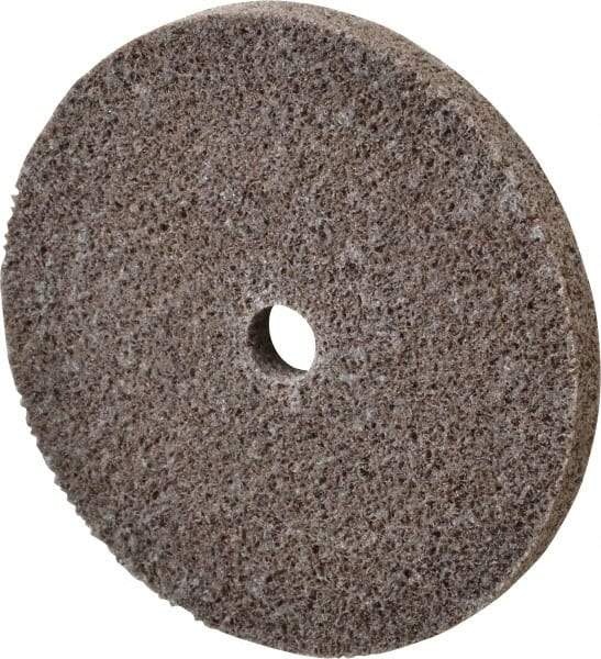 3M - 3" Diam, 1/4" Face Width, 3/8" Center Hole, Fine Grade, Aluminum Oxide Deburring Wheel - Unitized, Medium Density 5 Grade, 18,100 RPM - Industrial Tool & Supply