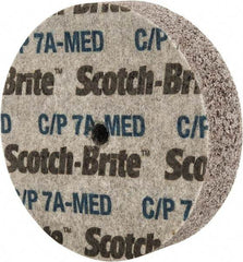 3M - 3" Diam, 3/4" Face Width, 1/4" Center Hole, Medium Grade, Aluminum Oxide Deburring Wheel - Unitized, Hard Density 7 Grade, 15,100 RPM - Industrial Tool & Supply