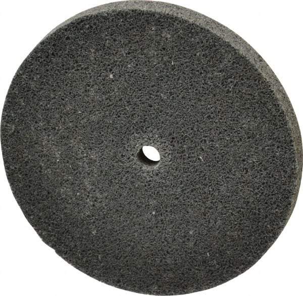 3M - 3" Diam, 1/4" Face Width, 1/4" Center Hole, Fine Grade, Silicon Carbide Deburring Wheel - Unitized, Hard Density 7 Grade, 18,100 RPM - Industrial Tool & Supply