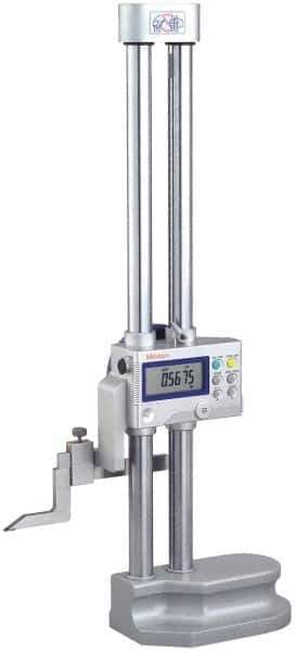 Mitutoyo - 18" Electronic Height Gage - 0.0005, 0.0002" (Switchable) Resolution, Accurate to 0.0015", LCD Display, SPC Data Output - Industrial Tool & Supply