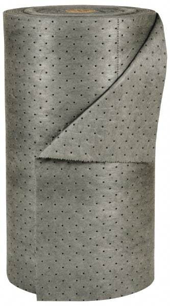 Brady SPC Sorbents - 38 Gal Capacity per Package, Universal Roll - 150' Long x 30" Wide, Gray, Polypropylene - Industrial Tool & Supply
