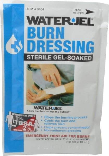 North - 4" Long x 4" Wide, General Purpose Gel Soaked Burn Dressing - White, Nonwoven Bandage - Industrial Tool & Supply