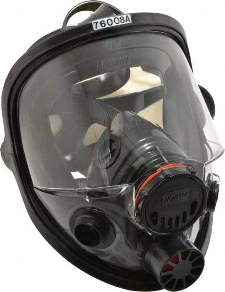 North - Series 7600, Size M/L Full Face Respirator - 5-Point Suspension, Threaded Connection - Industrial Tool & Supply