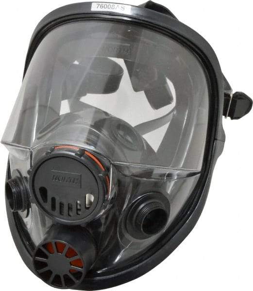 North - Series 7600, Size S Full Face Respirator - 5-Point Suspension, Threaded Connection - Industrial Tool & Supply