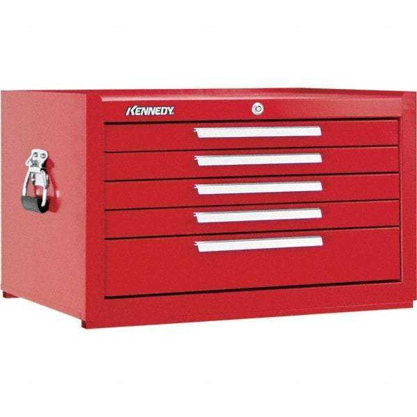 Kennedy - 5 Drawer Tool Chest - 27" Wide x 18" Deep x 16-5/8" High, Steel, Red - Industrial Tool & Supply