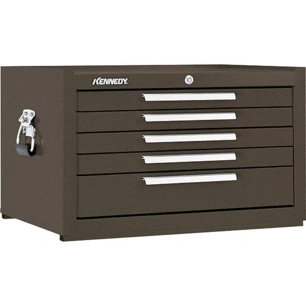 Kennedy - 5 Drawer Tool Chest - 27" Wide x 18" Deep x 16-5/8" High, Steel, Brown - Industrial Tool & Supply