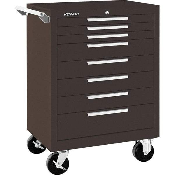 Kennedy - 8 Drawer 1,400 Lb Capacity Steel Tool Roller Cabinet - 27" Wide x 39" High x 18" Deep, Brown - Industrial Tool & Supply