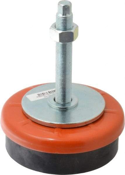 Sunnex - M16 x 1.50 Bolt Thread, 4-3/4" Long x 1-9/16" High Single Stud Mount Leveling Pad & Mount - 2,100 Max Lb Capacity, 4-3/4" Base Diam - Industrial Tool & Supply