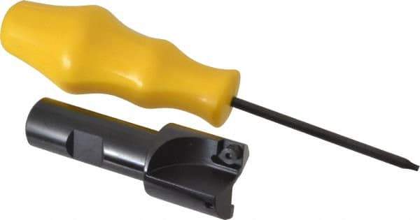 Kennametal - 1-1/8" Cut Diam, 8.64mm Max Depth of Cut, 3/4" Shank Diam, 3-1/4" OAL, Indexable Square Shoulder End Mill - SPEB 322 Inserts, Cylindrical Shank, 0° Lead Angle - Industrial Tool & Supply