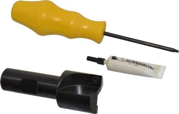 Kennametal - 1-1/4" Cut Diam, 8.64mm Max Depth of Cut, 3/4" Shank Diam, 3-1/4" OAL, Indexable Square Shoulder End Mill - SPEB 322 Inserts, Cylindrical Shank, 0° Lead Angle - Industrial Tool & Supply