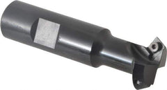 Kennametal - 30° Lead Angle, 1.077" Max Cut Diam, 3/4" Min Cut Diam, 6.6mm Max Depth of Cut, Indexable Chamfer and Angle End Mill - 2 Inserts, SDEB 26152 Insert Style, 3-1/4" Overall Length, Straight Shank - Industrial Tool & Supply