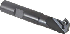 Kennametal - 30° Lead Angle, 0.787" Max Cut Diam, 0.46" Min Cut Diam, 6.6mm Max Depth of Cut, Indexable Chamfer and Angle End Mill - 1 Insert, SDEB 26152 Insert Style, 3" Overall Length, Straight Shank - Industrial Tool & Supply