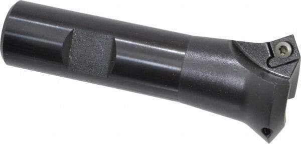 Kennametal - 60° Lead Angle, 1.271" Max Cut Diam, 3/4" Min Cut Diam, 3.45mm Max Depth of Cut, Indexable Chamfer and Angle End Mill - 2 Inserts, SDEB 26152 Insert Style, 3-1/4" Overall Length, Straight Shank - Industrial Tool & Supply
