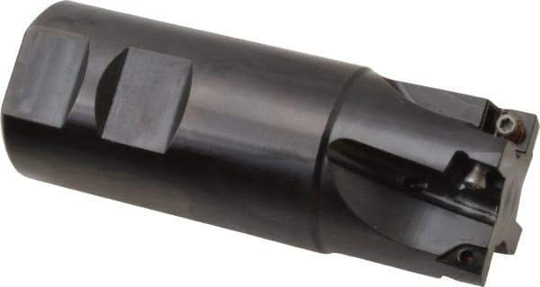 Kennametal - 1-1/2" Cut Diam, 6.57mm Max Depth of Cut, 1-1/2" Shank Diam, 102.36mm OAL, Indexable Square Shoulder End Mill - SPCT 3125.. Inserts, Weldon Shank, 0° Lead Angle - Industrial Tool & Supply