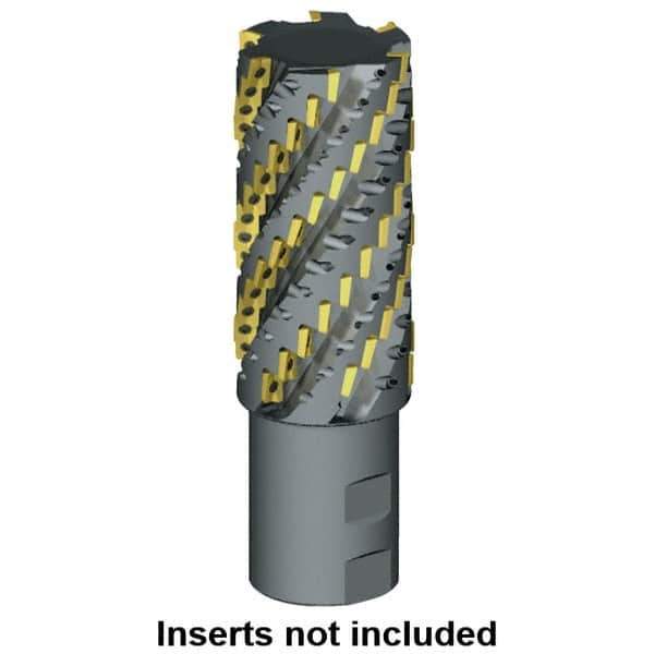 Kennametal - 1-1/2" Cut Diam, 3.37" Max Depth of Cut, 2" Shank Diam, 7-1/2" OAL, Indexable Square Shoulder Helical End Mill - ADCT 2328.., ADCT 1545.., ADKT 2328.., ADKT 1545.. Inserts, Weldon Shank - Industrial Tool & Supply