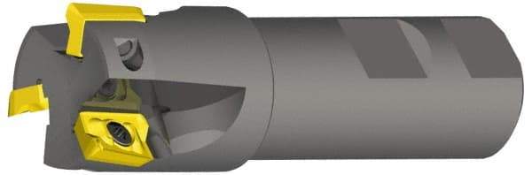 Kennametal - 1" Cut Diam, 12.7mm Max Depth of Cut, 1" Shank Diam, 3-1/2" OAL, Indexable Square Shoulder End Mill - ADKT 1545.. Inserts, Weldon Shank, 0° Lead Angle, Through Coolant - Industrial Tool & Supply