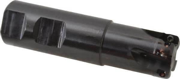 Kennametal - 1" Cut Diam, 0.357" Max Depth of Cut, 1" Shank Diam, 101.6mm OAL, Indexable Square Shoulder End Mill - AD.T 1035 Inserts, Weldon Shank, 0° Lead Angle, Through Coolant - Industrial Tool & Supply