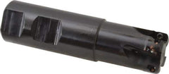 Kennametal - 1" Cut Diam, 0.357" Max Depth of Cut, 1" Shank Diam, 101.6mm OAL, Indexable Square Shoulder End Mill - AD.T 1035 Inserts, Weldon Shank, 0° Lead Angle, Through Coolant - Industrial Tool & Supply