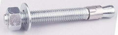 Made in USA - 7/8" Diam, 7/8" Drill, 10" OAL, 3-1/2" Min Embedment Wedge Expansion Concrete Anchor - Grade 5 Steel, Galvanized Finish, Hex Nut Head, Hex Drive, 4" Thread Length - Industrial Tool & Supply
