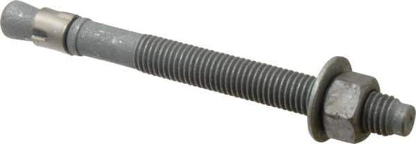 Value Collection - 5/8" Diam, 5/8" Drill, 7" OAL, Wedge Expansion Concrete Anchor - Grade 5 Steel, Galvanized Finish, Hex Nut Head, Hex Drive, 4" Thread Length - Industrial Tool & Supply